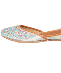 Aasmani Hand-Embroidered Leather Jutti