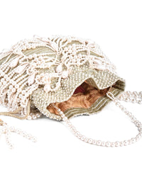 Farah Gold Suede Pearl Potli