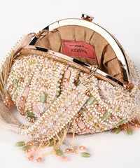 Noor Pastel Suede Embellished Pouch