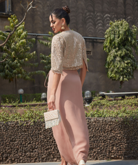 Florette Ivory Hand Embellished Box Bag