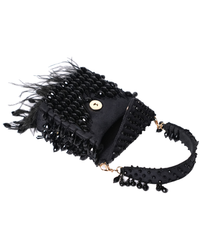 Luna Black Suede Embellished Mini Bag