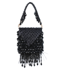 Luna Black Suede Embellished Mini Bag