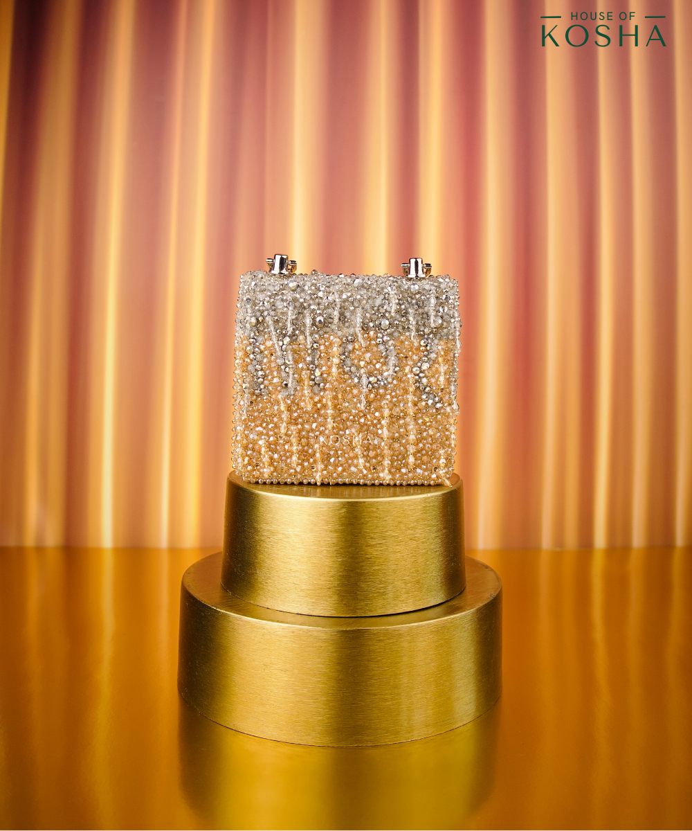 Elsie Gold & Silver Suede Mini Bag