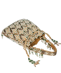 Falak Gold Suede Embellished Potli