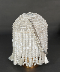 Nova Silver Suede Embellished Bucket Bag
