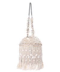 Nova Silver Suede Embellished Bucket Bag
