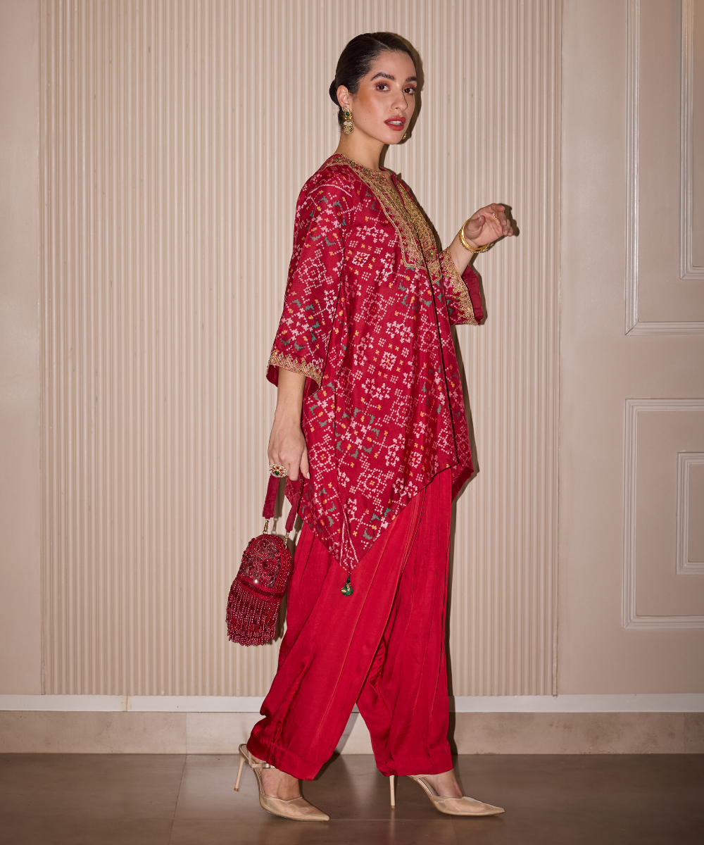 Azmat Maroon Suede Embellished Capsule Bag