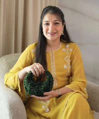 Liona Green Suede Embellished Hobo Bag