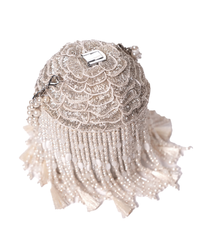 Nova Silver Suede Embellished Bucket Bag