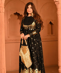 Bailey Gold Suede Handcrafted Potli