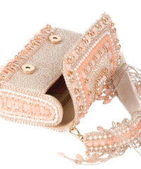 Noor Pastel-Colour Suede Embellished Clutch
