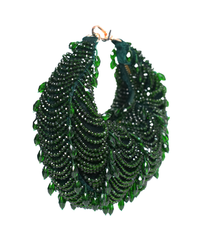 Liona Green Suede Embellished Hobo Bag