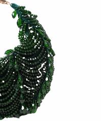 Liona Green Suede Embellished Hobo Bag