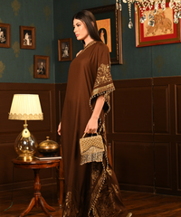 Zora Gold Georgette Handcrafted Box Bag
