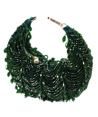Liona Green Suede Embellished Hobo Bag