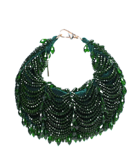 Liona Green Suede Embellished Hobo Bag