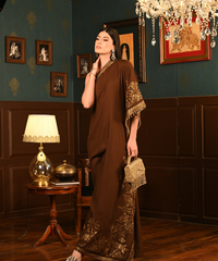 Zora Gold Georgette Handcrafted Box Bag