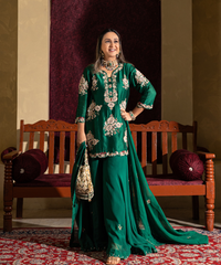 Falak Gold Suede Embellished Potli