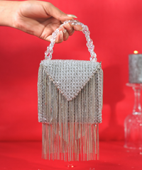 Natali Silver Embellished Mini Bag