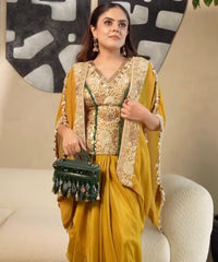 Mirage Green Mirrorwork Embellished Vanity Bag