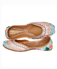 Ocean Drive Hand-Embroidered Leather Jutti