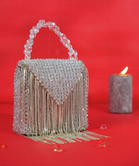 Natali Silver Embellished Mini Bag