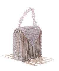 Natali Silver Embellished Mini Bag