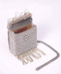 Natali Silver Embellished Mini Bag