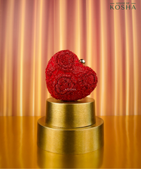 Cora Red Suede Embellished Heart Bag