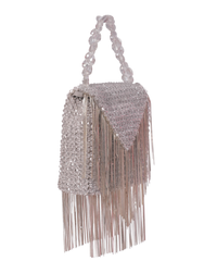 Natali Silver Embellished Mini Bag