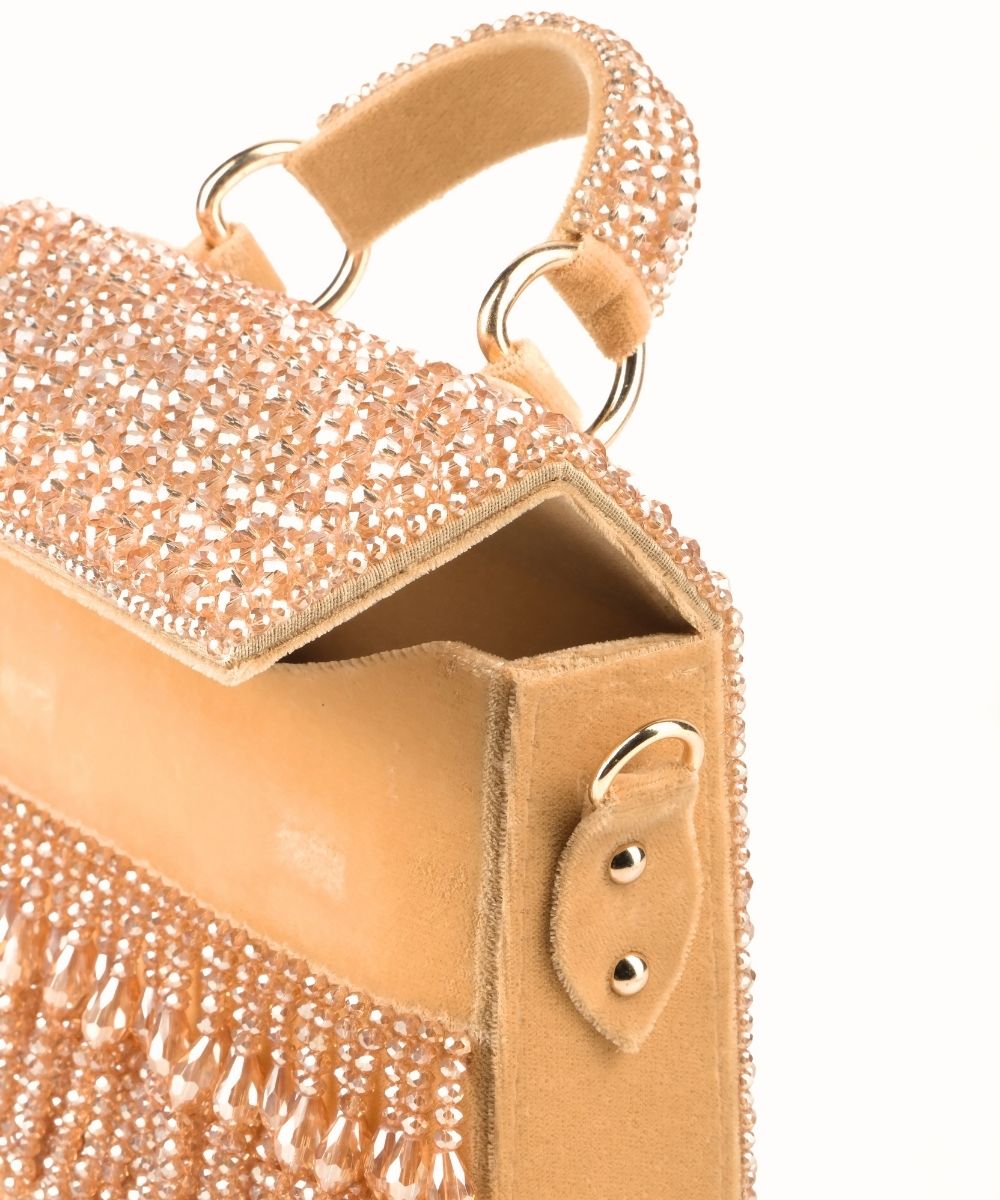 Melody Golden Embellished Box Bag