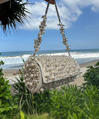 Kai Ivory Embellished Cylinder Bag