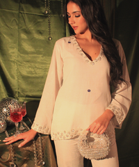 Ophelia Grey Suede Embellished Hobo Bag