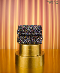 Kiyara Metallic Suede Crystal Embellished Mini Bag