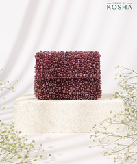 Kiyara Mauve Suede Crystal Embellished Mini Bag