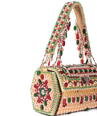 Noor Multi-Colour Suede Embellished Hand Bag