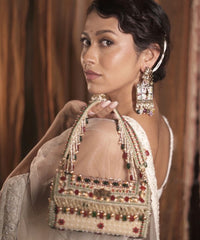 Noor Multi-Colour Suede Embellished Hand Bag