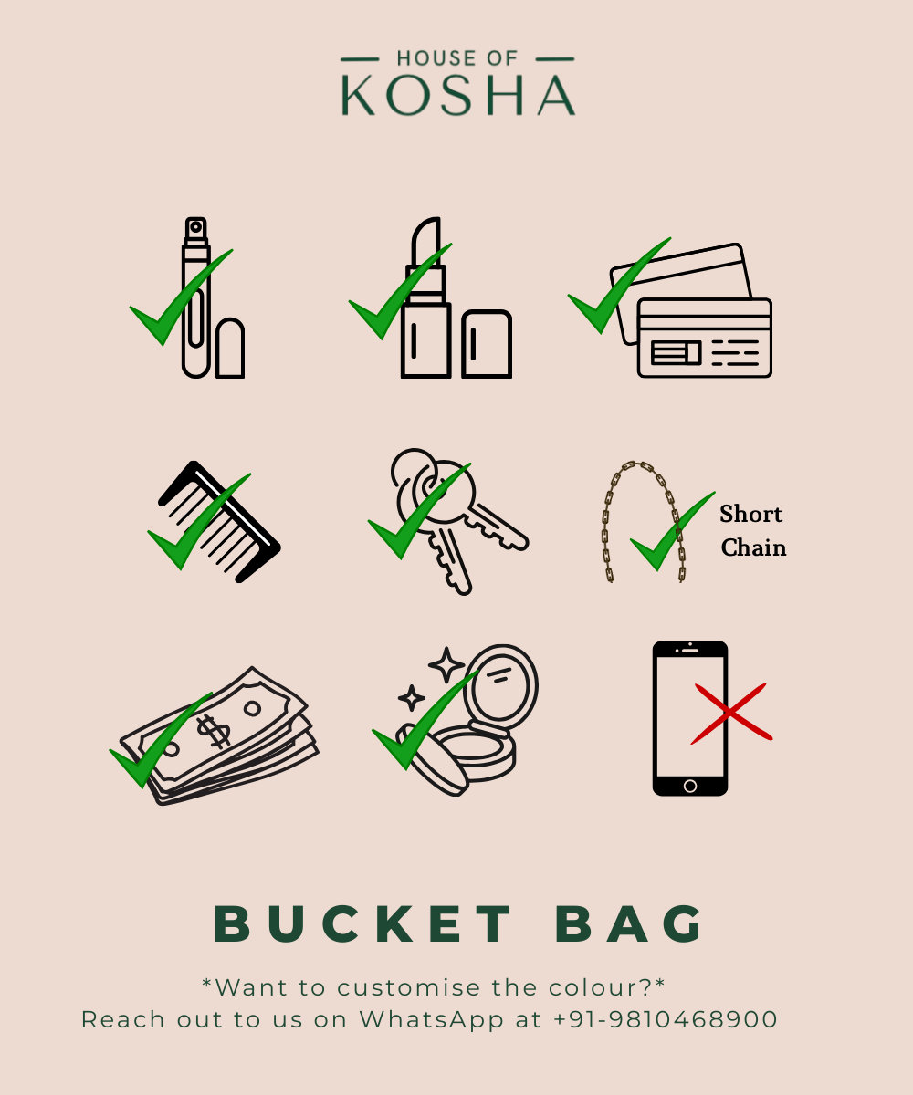 Ella Gold Georgette Handcrafted Bucket Bag