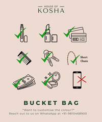 Ella Gold Georgette Handcrafted Bucket Bag