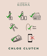 Chloe Ivory Suede Clutch With Big Pearl Hanging