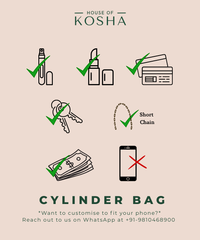 Rania Gold & Pink  Georgette Embellished Cylinder Mini Bag