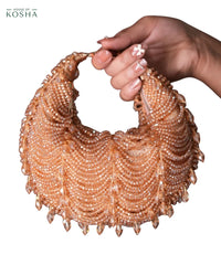 Liona Gold Georgette Embellished Hobo Bag