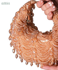 Liona Gold Georgette Embellished Hobo Bag