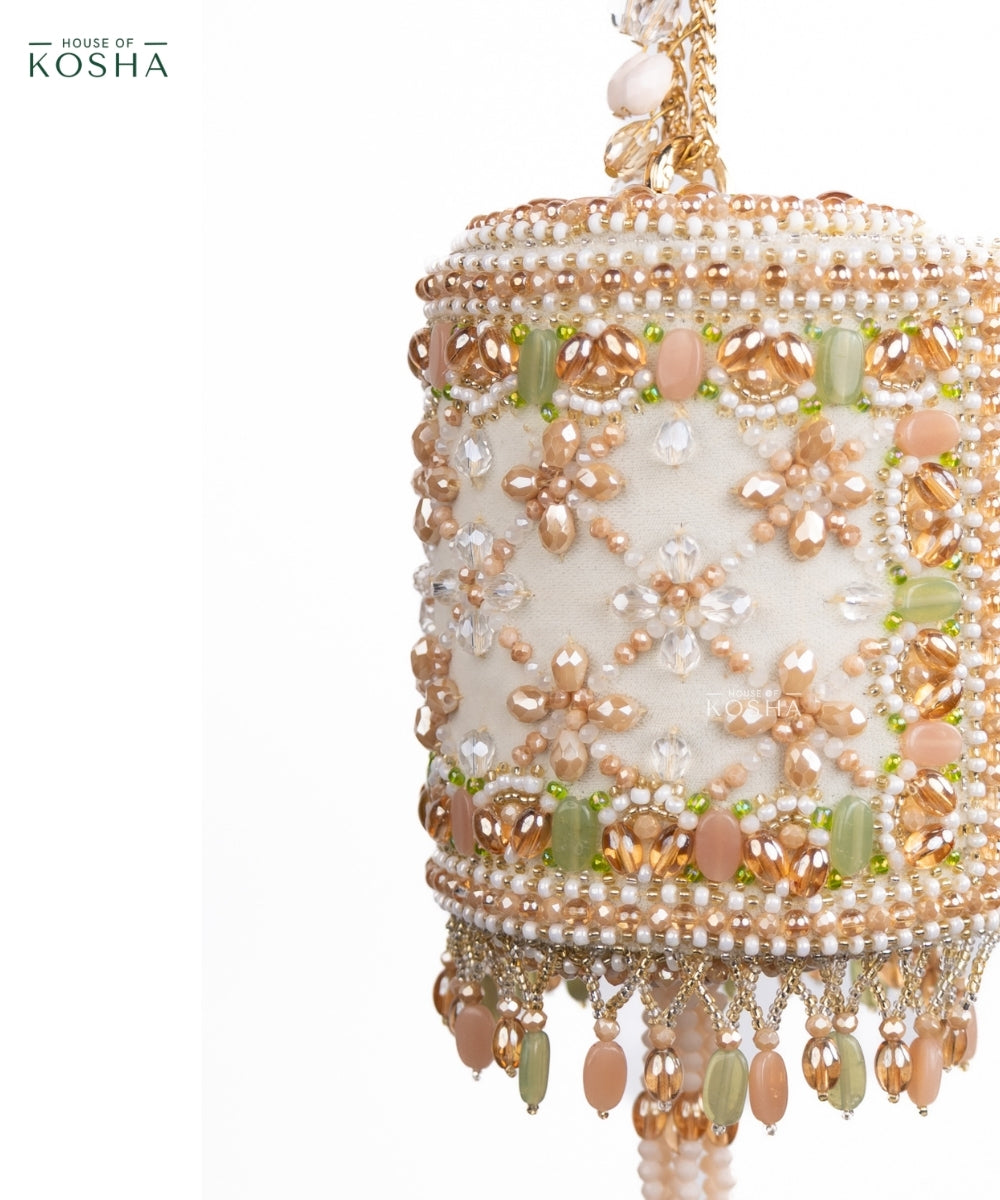 Bella Pastel Suede Embellished Cylinder Mini Bag
