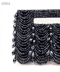 Amyra Navy Blue Suede Handcrafted Clutch