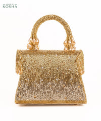 Mabel Gold & Silver Suede Handcrafted Box Bag
