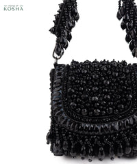 Josy Black Suede Embellished Mini Bag