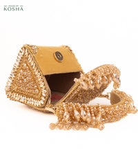Josy Gold Suede Embellished Mini Bag