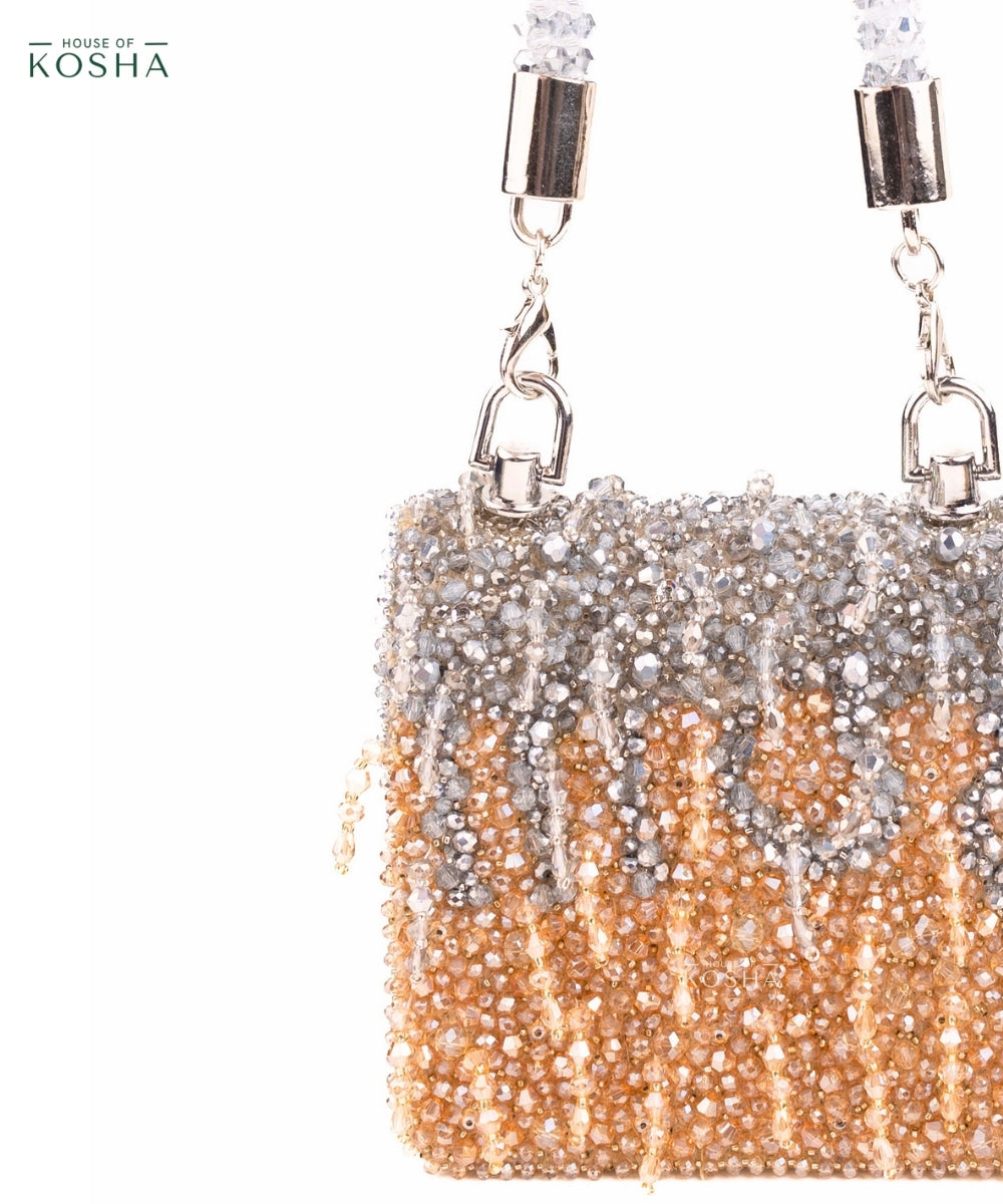 Elsie Gold & Silver Suede Mini Bag
