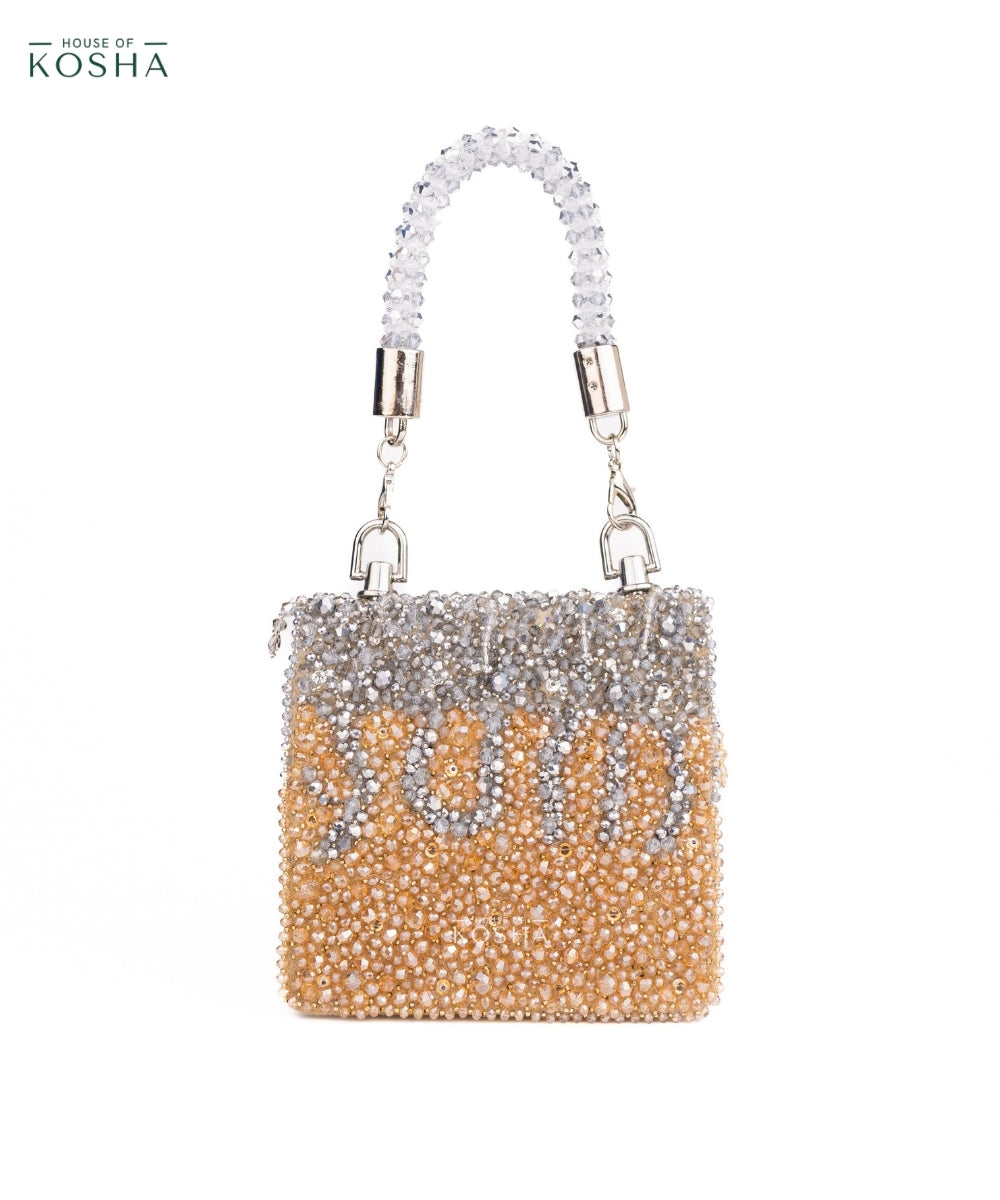 Elsie Gold & Silver Suede Mini Bag